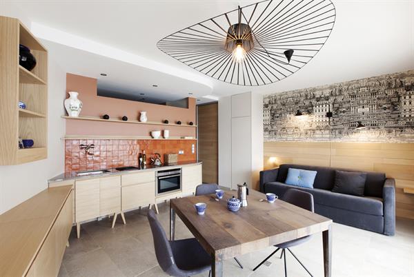 Image Cuisine ouverte avec crédence terracota Archi Design