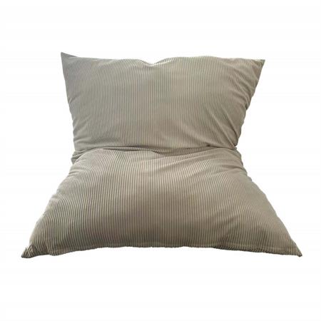 Pouf velours côtelé déhoussable beige 180 x 140 cm