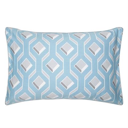 Taie d'oreiller imprimée en coton bleu 50x75
