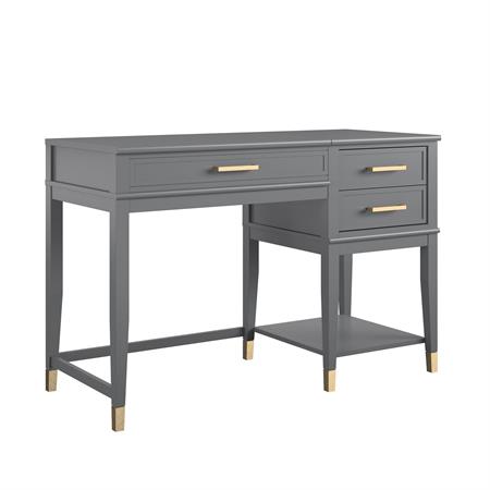 Bureau avec plateau élévateur en mélaminé gris graphite