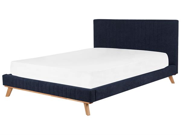 Lit double en tissu bleu 180x200