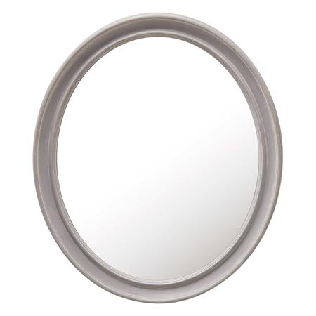 Miroir ovale en bois gris H 70 cm EMELINE
