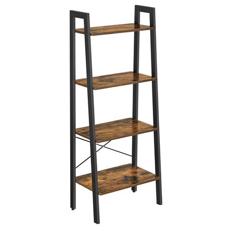 Meuble de rangement niveaux effet bois marron rustique et noir