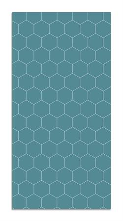 Tapis vinyle mosaïque hexagones bleus 40x80cm