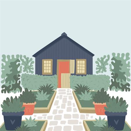 Tableau sur toile maison 90x90