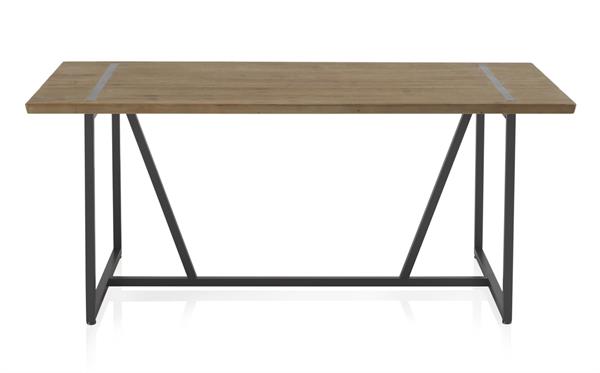 Table en bois de sapin 180x90 avec pieds en métal noir
