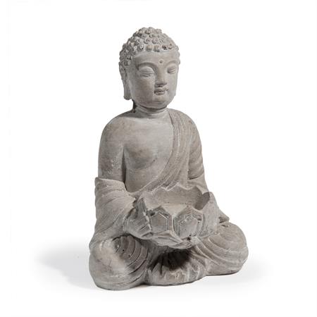 Photophore bouddha en ciment H 19 cm SÉRÉNITÉ