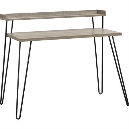 Bureau avec 1 étagère en effet chêne gris