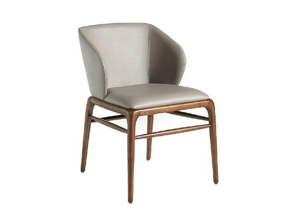 Chaise en simili cuir et effet bois noyer