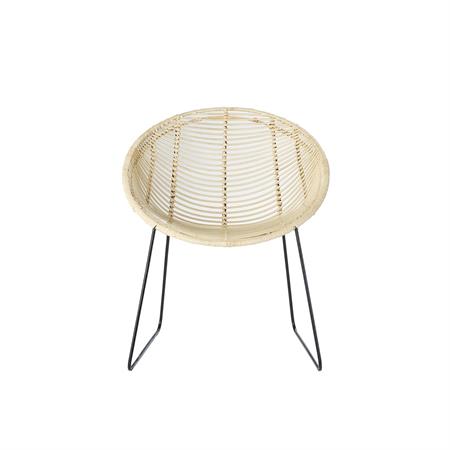 Chaise en rotin et métal