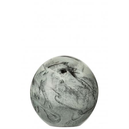 Presse-papier lignes verre blanc/gris H18cm