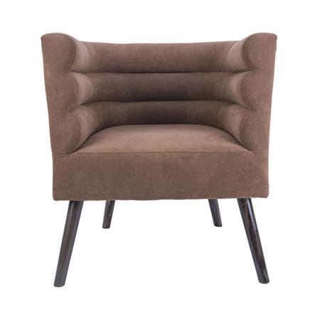 Fauteuil design en tissu effet daim chocolat
