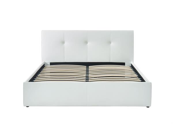 Lit coffre  simili blanc matelas 140x190