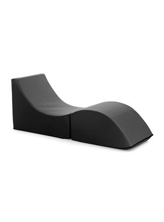 Lit pliant en similcuir noir 130x50 cm