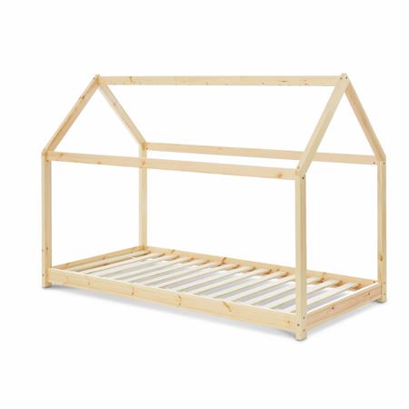 Lit enfant cabane bois massif en pin naturel 90x190 cm
