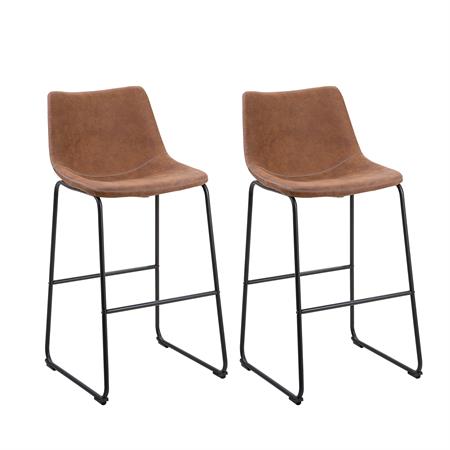 Lot de 2 chaises de bar marron doré