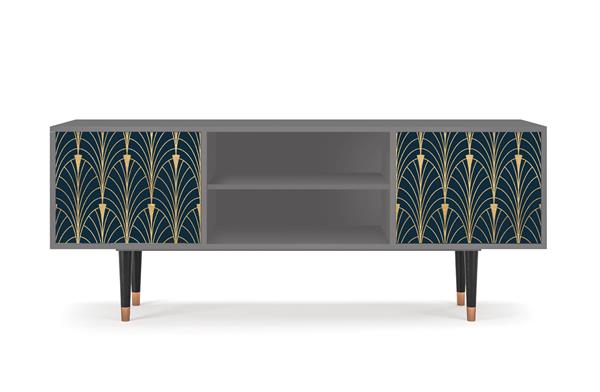 Meuble TV  bleu et jaune 2 portes L 170 cm