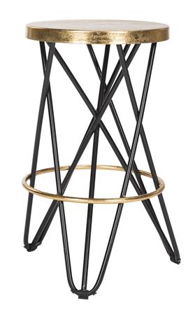 Tabouret de bar en fer noir/or