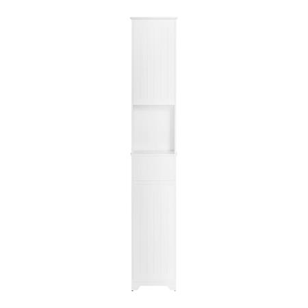 Colonne de salle de bain avec 2 portes effet bois blanc