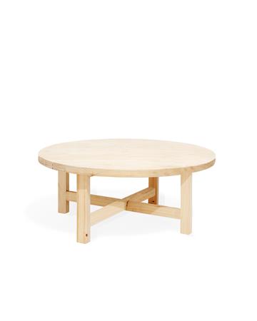 Table basse en bois de sapin naturel Ø80x35cm