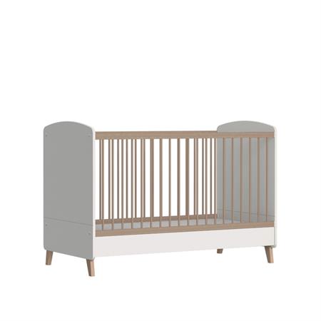 Pack lit bébé évolutif avec matelas blanc et noisette 70x140 cm