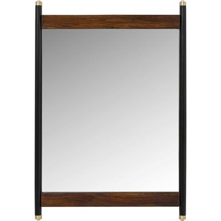 Miroir en sheesham massif et acier 80x55