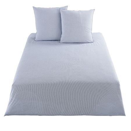 Parure de lit réversible en coton tissé bleu et blanc 240x260