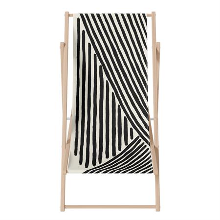 Transat pliant graphique bois de hêtre noir