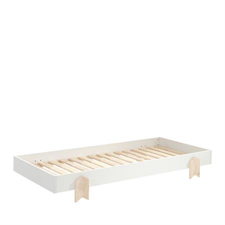 Lit enfant empilable en bois 90x200cm - Blanc