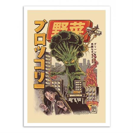 BROCCOZILLA - Affiche d'art 50 x 70 cm