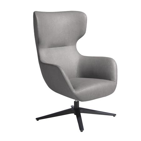 Fauteuil pivotant en similcuir gris