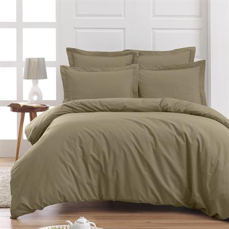 Housse de couette en percale coton  taupe 260x240 cm