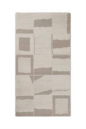 Tapis design à motifs géométriques et relief tons de beige 80x150