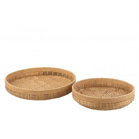 Plats ronds rotin naturel - Lot de 2