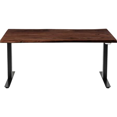 Bureau réglable assis-debout acacia brut et acier noir L200