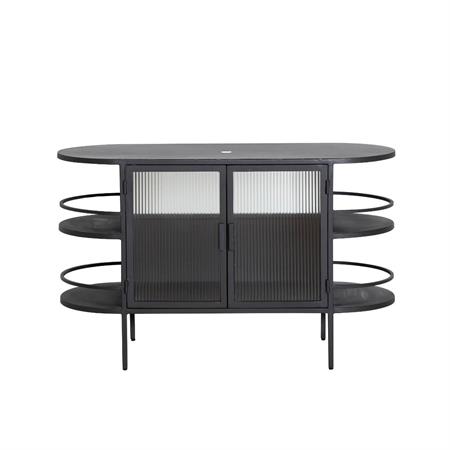 Meuble sous vasque en métal noir 130x50 cm