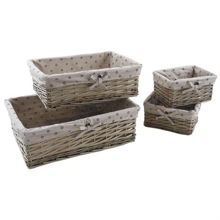 Corbeille rangement avec doublure tissu 