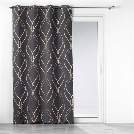 Rideau occultant  polyester Gris foncé 135 X 240