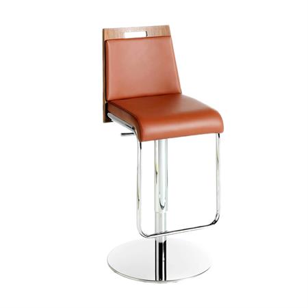 Tabouret simili cuir et acier chromé
