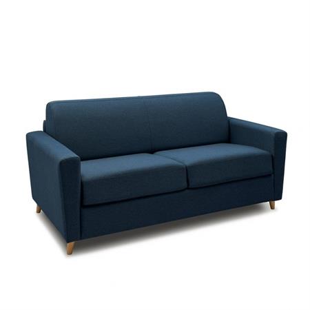 Canapé convertible express 140 VIKING matelas 20 cm sommier métal Twist bleu nuit