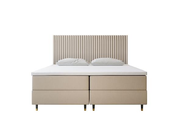 Ensemble sommier et matelas en velours beige 180x200