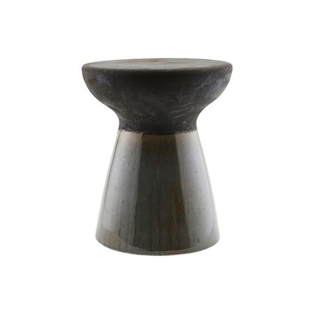 Tabouret en métal vert-marron