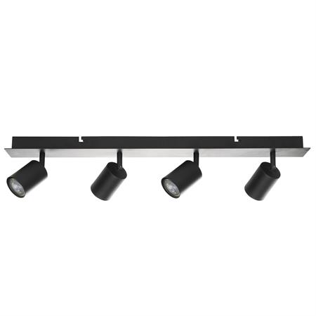 Spot à 4 lumières réglable métal noir