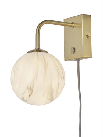 Applique murale métal verre h21cm doré