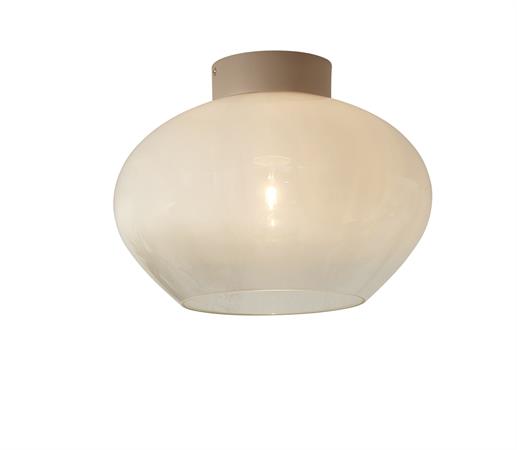 Plafonnier fer verre diamètre 35cm blanc