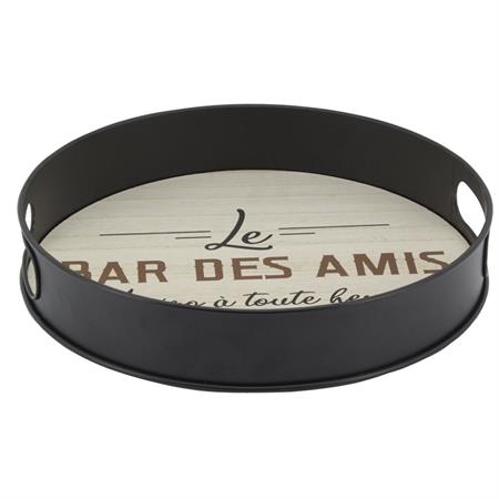 Plateau médium et métal noir le bar des amis