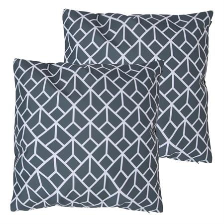 Lot de 2 coussins d'extérieur gris anthracite 43x43