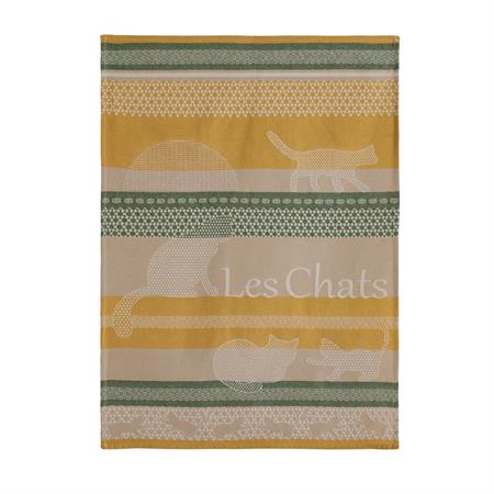 Torchon en coton vert 50x75