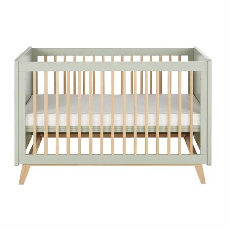 Lit bébé vintage bicolore à barreaux  60x120