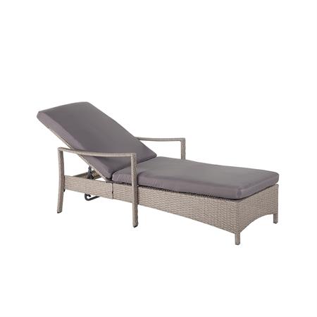 Chaise longue avec coussin taupe